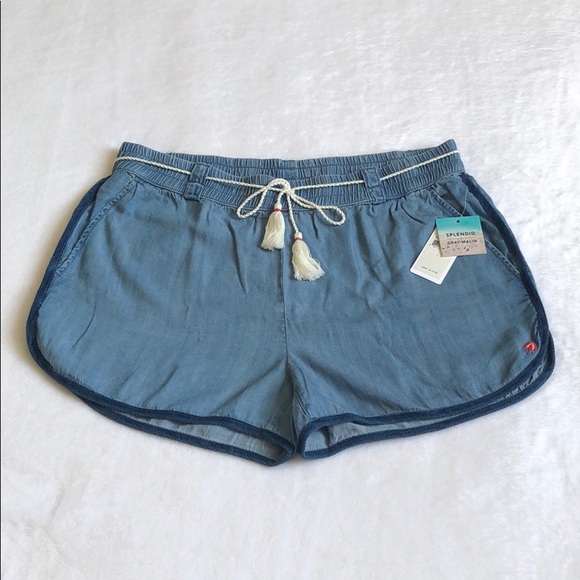 Splendid Pants - SPLENDID x Gray Malin Maui Tassel Drawstring Short